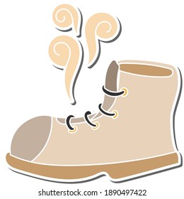 boots hand drawn doodle stickers design vector illustration