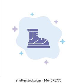 Boots, Hiker, Hiking, Track, Boot Blue Icon on Abstract Cloud Background. Vector Icon Template background