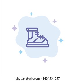 Boots, Hiker, Hiking, Track, Boot Blue Icon on Abstract Cloud Background. Vector Icon Template background