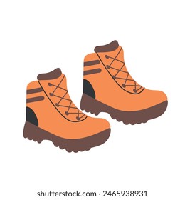 Boots, hiking shoes, brown. Hiking shoes vector illustration, eps 10, shoes icon, logo.