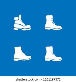 boots icon. 4 boots set with military boot, combat boots and boot vector icons for web and mobile app