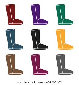 Boots icon in black style isolated on white background. Shoes symbol stock vector illustration.