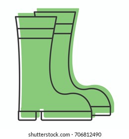 Boots icon in doodle style vector illustration for design and web isolated on white background. Boots vector object for labels and advertising