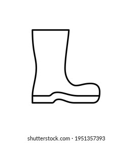 Boots icon in flat black line style, isolated on white background 