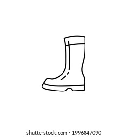 Boots icon in flat black line style, isolated on white background 