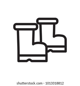 Boots icon high leather on a white background