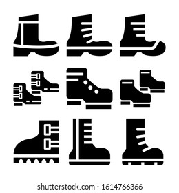 boots icon isolated sign symbol vector illustration - Collection of high quality black style vector icons
