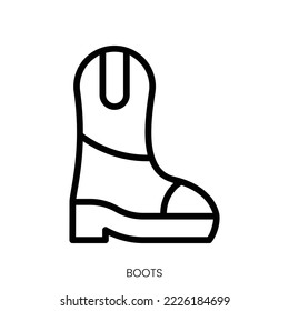 boots icon. Line Art Style Design Isolated On White Background