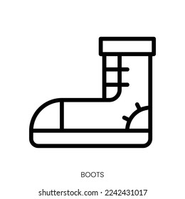 boots icon. Line Art Style Design Isolated On White Background