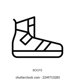 boots icon. Line Art Style Design Isolated On White Background