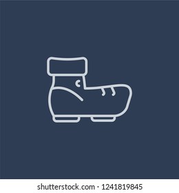 Boots icon. Boots linear design concept from Camping collection. Simple element vector illustration on dark blue background.
