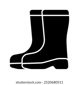 Boots icon. boots, shoes, footwear, fashion, rain boots, farm, boot, safety, protection, autumn. Vector icon illustration