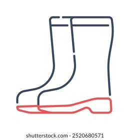 Boots icon. boots, shoes, footwear, fashion, rain boots, farm, boot, safety, protection, autumn. Vector icon illustration