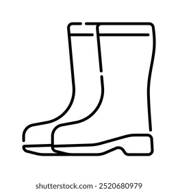 Boots icon. boots, shoes, footwear, fashion, rain boots, farm, boot, safety, protection, autumn. Vector icon illustration