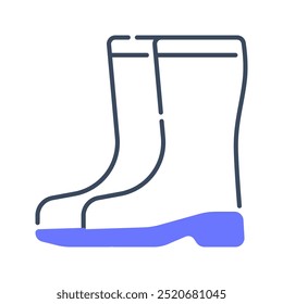 Boots icon. boots, shoes, footwear, fashion, rain boots, farm, boot, safety, protection, autumn. Vector icon illustration