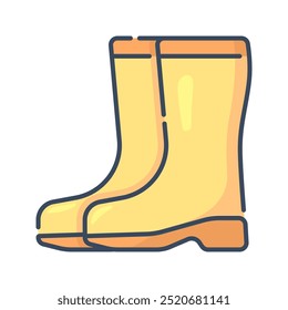 Boots icon. boots, shoes, footwear, fashion, rain boots, farm, boot, safety, protection, autumn. Vector icon illustration