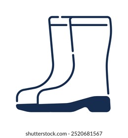 Boots icon. boots, shoes, footwear, fashion, rain boots, farm, boot, safety, protection, autumn. Vector icon illustration