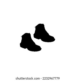 Boots icon. Simple style boots shop big sale poster background symbol. Boots brand logo design element. Boots t-shirt printing. Vector for sticker.