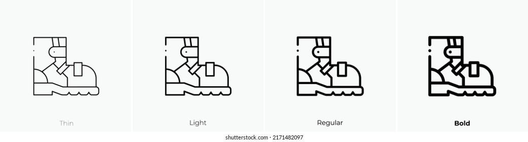 boots icon. Thin, Light Regular And Bold style design isolated on white background