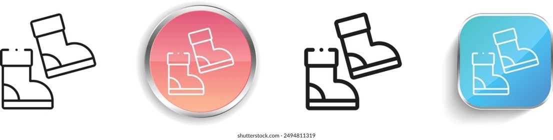 boots icon. Thin Linear, Regular and Button Style Design Isolated On White Background