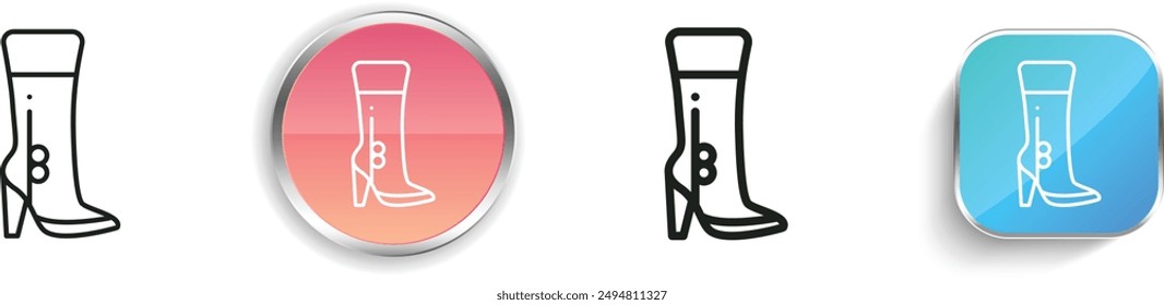 boots icon. Thin Linear, Regular and Button Style Design Isolated On White Background