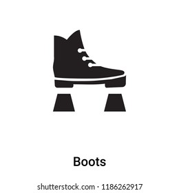 Boots icon vector isolated on white background, logo concept of Boots sign on transparent background, filled black symbol