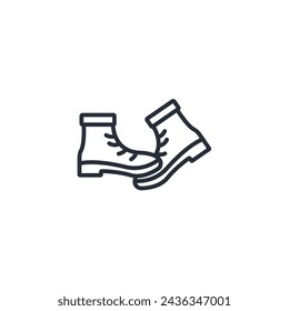icono de botas. vector.Trazo editable.signo de estilo lineal para el uso de diseño web,logo.Ilustración de símbolo.