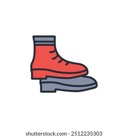 boots icon. vector.Editable stroke.linear style sign for use web design,logo.Symbol illustration.