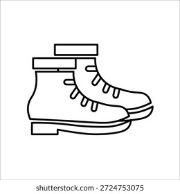 Iconos de botas. Ilustración vectorial de línea simple