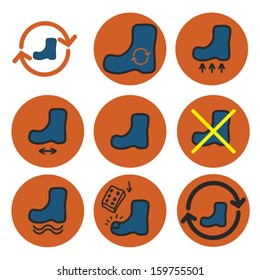 Boots icons, Vector