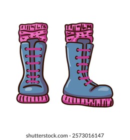 Boots isolated on white background. Vector illustration. 