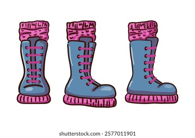 Boots isolated on white background. Vector illustration.