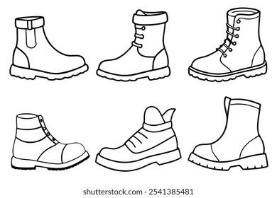 Boots Line Art Illustration for Minimalist Design 