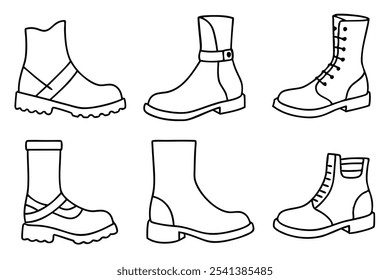 Boots Line Art Illustration für minimalistisches Design 