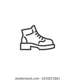 Boots line icon. linear style sign for mobile concept and web design. Boot shoes outline vector icon. Symbol, logo illustration. Vector graphics