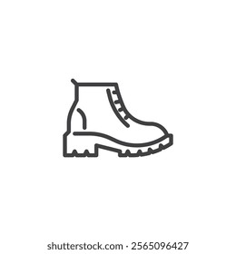 Boots line icon. linear style sign for mobile concept and web design. Winter boots outline vector icon. Footwear symbol, logo illustration. Vector graphics