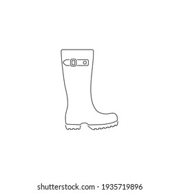 Boots line icon rain boot, shoes sign. Vector