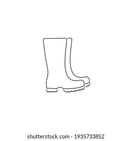 Boots line icon rain boot, shoes sign. Vector