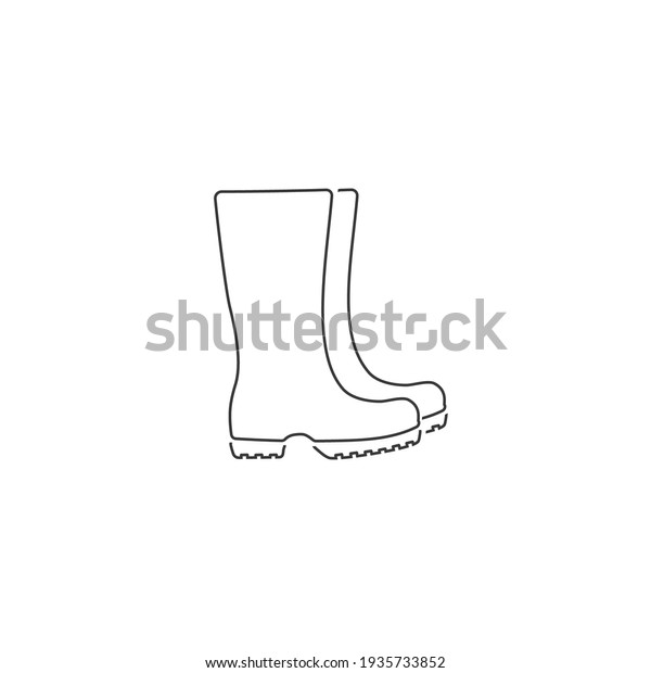 Boots line icon\
rain boot, shoes sign.\
Vector