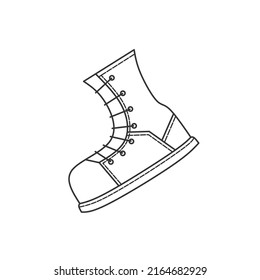 Stiefel Linie Vektorsymbol mit Cartoon Design-Stil