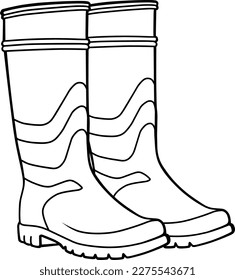 boots  line vector illustration isolated on white background