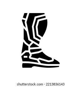 boots motorcycle glyph icon vector. boots motorcycle sign. isolated symbol illustration
