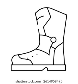 boots motorcycle line icon vector. boots motorcycle sign. isolated contour symbol black illustration