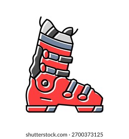 botas de esqui de montanha ícone de cor vetor. botas de esqui de montanha sinal. símbolo isolado ilustração