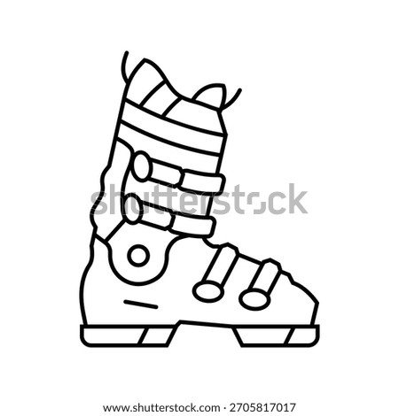 boots mountain skiing line icon vector. boots mountain skiing sign. isolated contour symbol black illustration