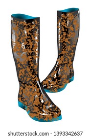 boots mud isolated on a white background