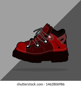 boots for musicians. rock music shoes. vector