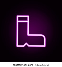 boots neon icon. Elements of autumn set. Simple icon for websites, web design, mobile app, info graphics