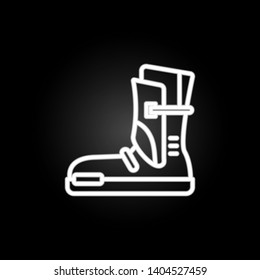 boots neon icon. Elements of motor sports set. Simple icon for websites, web design, mobile app, info graphics