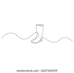 Boots outline drawing illustration. Continuous line draw of boots vector. 